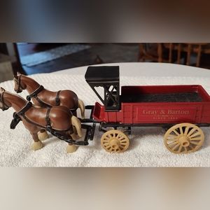 HORSE & WAGON Delivery ERTL Die Cast Metal  "Gray & Barton"